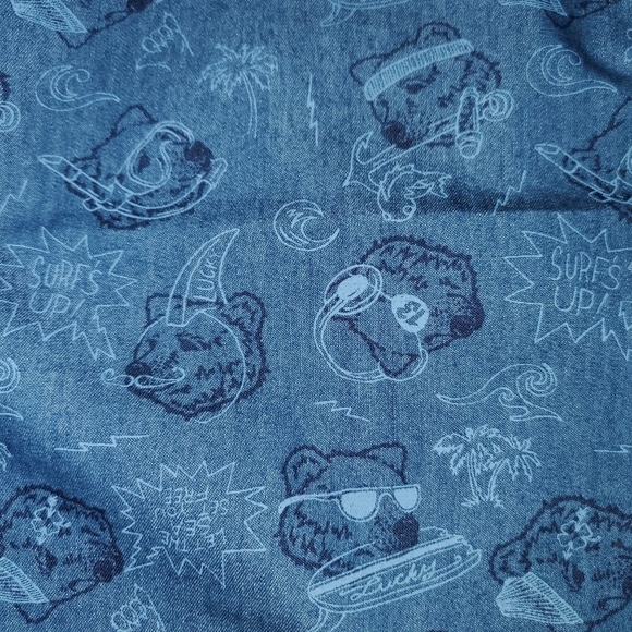 Lucky Brand Boys buttondown with bear pattern Medium - Picture 4 of 8